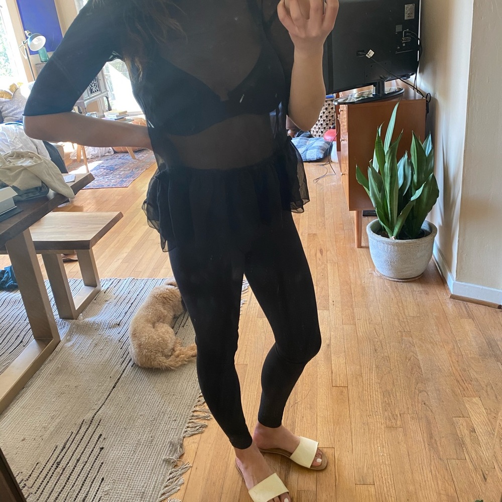 Louiza Babouryan Sheer Black Top